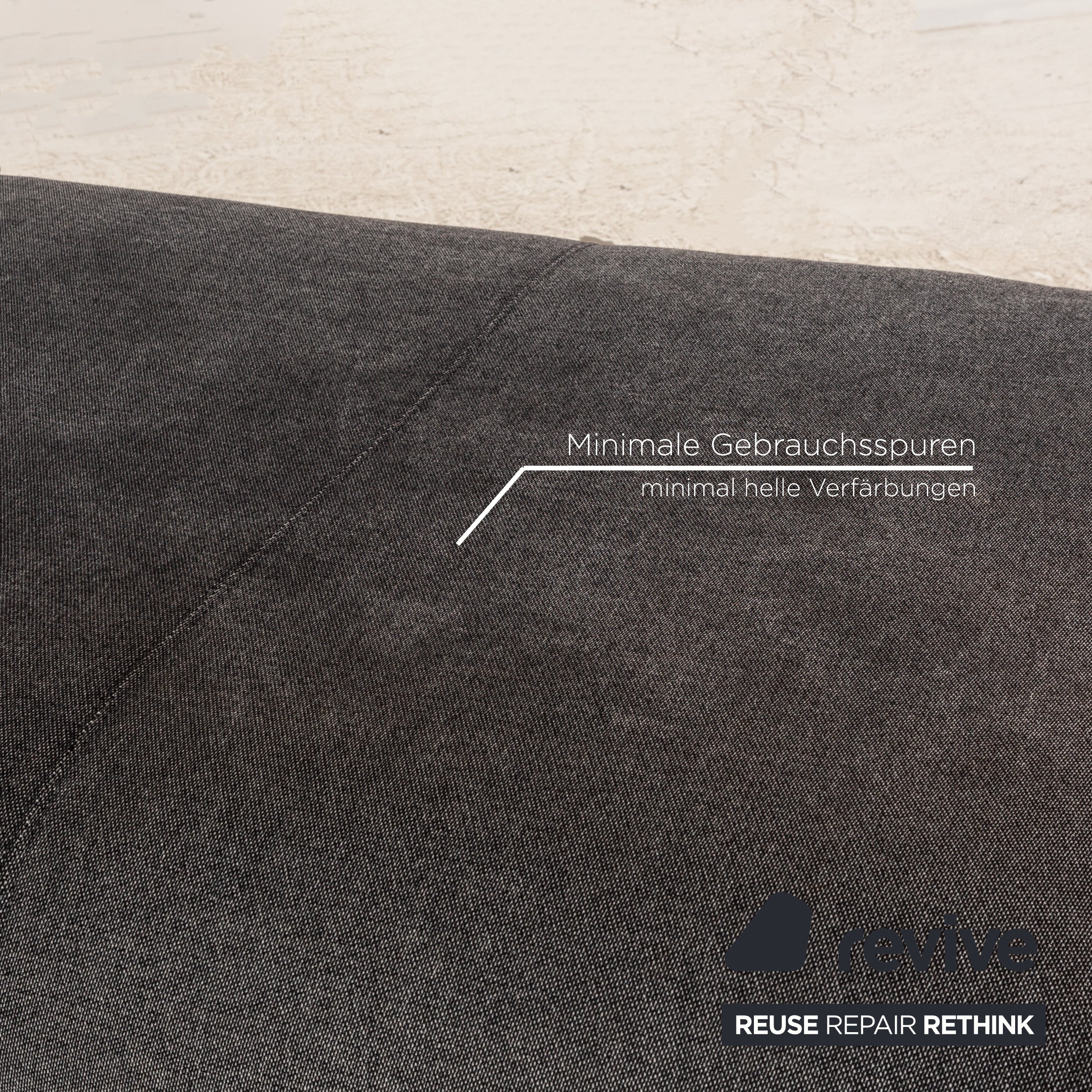 Rolf Benz Nuvola Fabric Lounger Grey Black Daybed