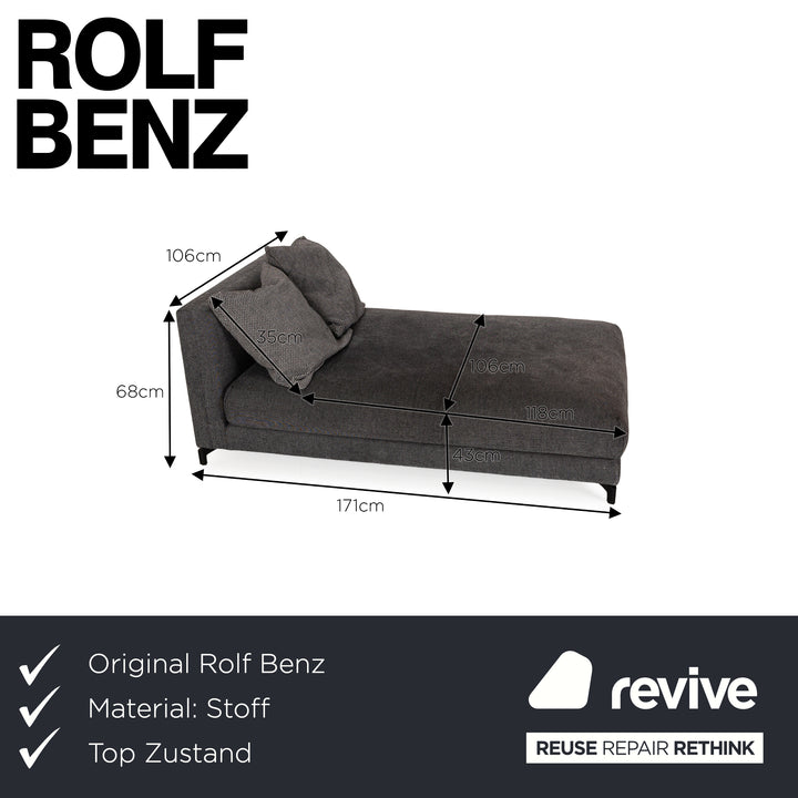Rolf Benz Nuvola Fabric Lounger Grey Black Daybed