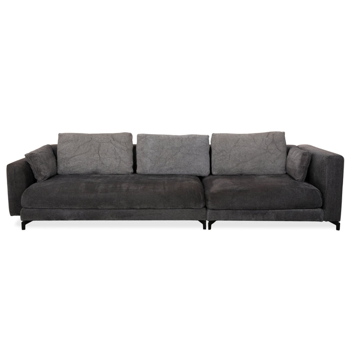 Rolf Benz Nuvola Stoff Viersitzer Grau Anthrazit Sofa Couch