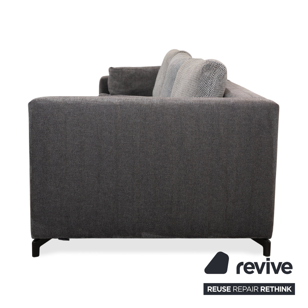 Rolf Benz Nuvola fabric four-seater grey anthracite sofa couch