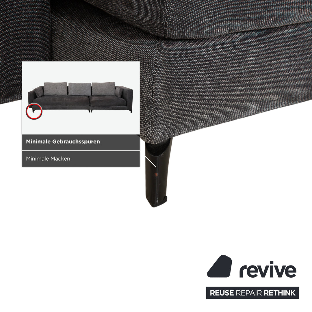 Rolf Benz Nuvola fabric four-seater grey anthracite sofa couch