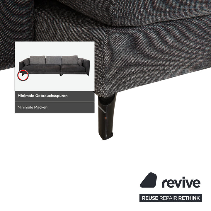 Rolf Benz Nuvola fabric four-seater grey anthracite sofa couch
