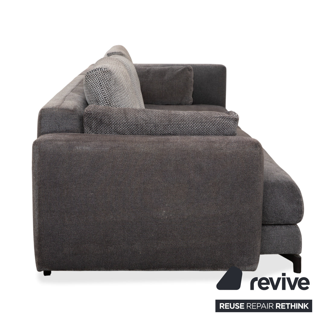 Rolf Benz Nuvola fabric four-seater grey anthracite sofa couch