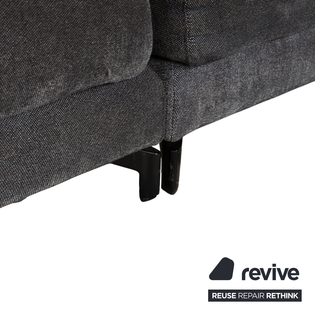 Rolf Benz Nuvola fabric four-seater grey anthracite sofa couch