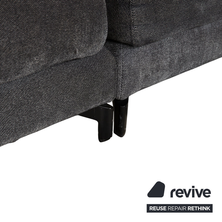 Rolf Benz Nuvola fabric four-seater grey anthracite sofa couch