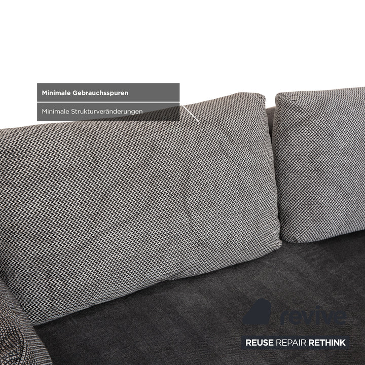 Rolf Benz Nuvola fabric four-seater grey anthracite sofa couch