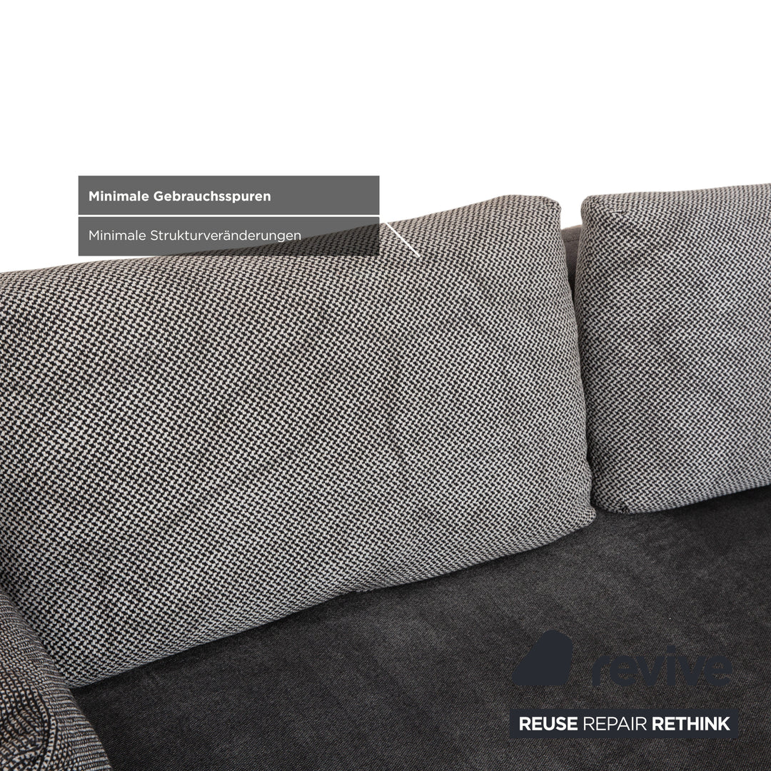 Rolf Benz Nuvola fabric four-seater grey anthracite sofa couch