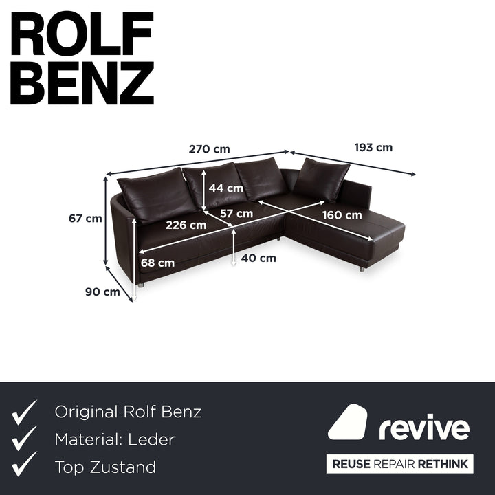 Rolf Benz Onda Leder Ecksofa Braun Couch Recamiere Rechts