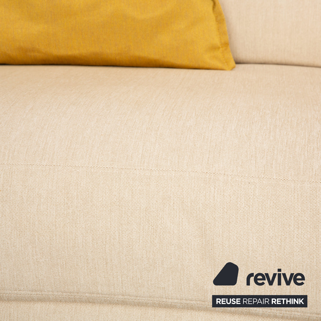 Rolf Benz Onda Fabric Corner Sofa Cream Recamiere Left Sofa Couch