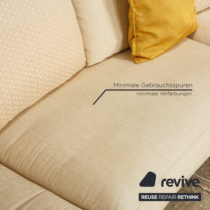 Rolf Benz Onda Fabric Corner Sofa Cream Recamiere Left Sofa Couch
