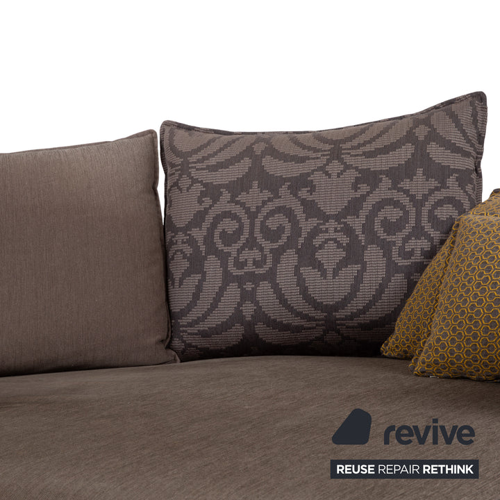 Rolf Benz Onda Fabric Corner Sofa Grey Rounded Back Left Chaise Longue Couch