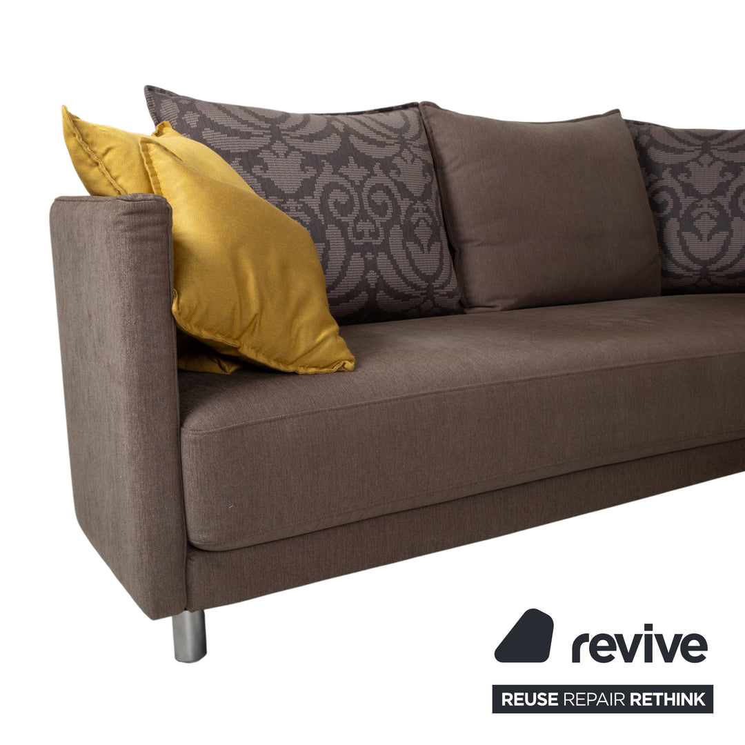 Rolf Benz Onda Fabric Corner Sofa Grey Rounded Back Left Chaise Longue Couch
