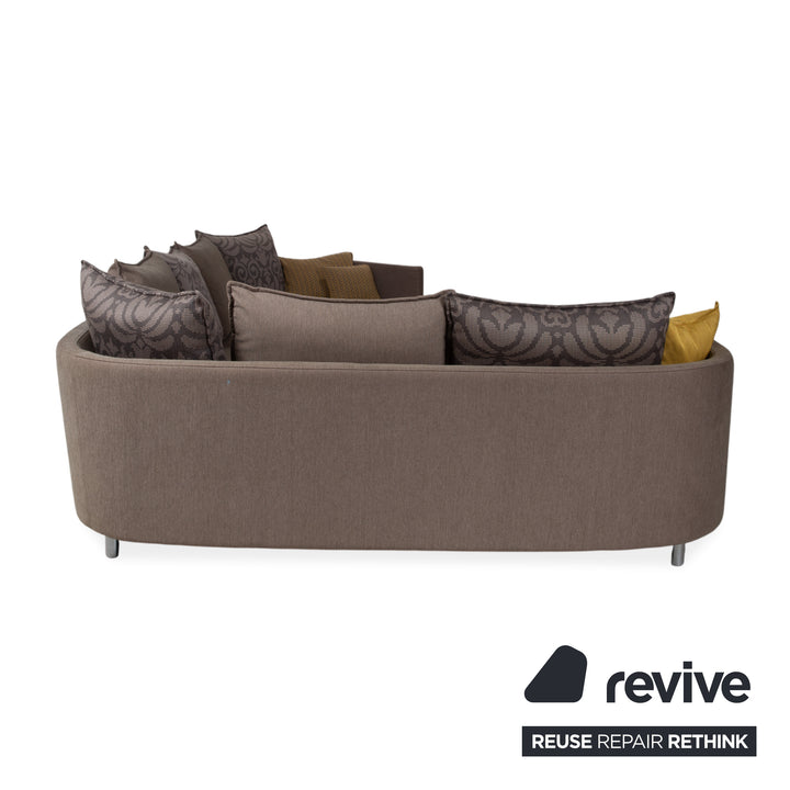 Rolf Benz Onda Fabric Corner Sofa Grey Rounded Back Left Chaise Longue Couch