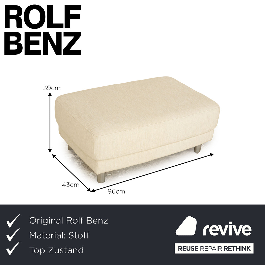 Rolf Benz Onda fabric stool cream