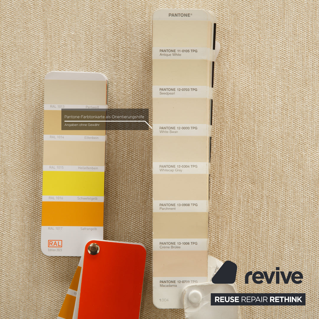 Rolf Benz Onda fabric stool cream