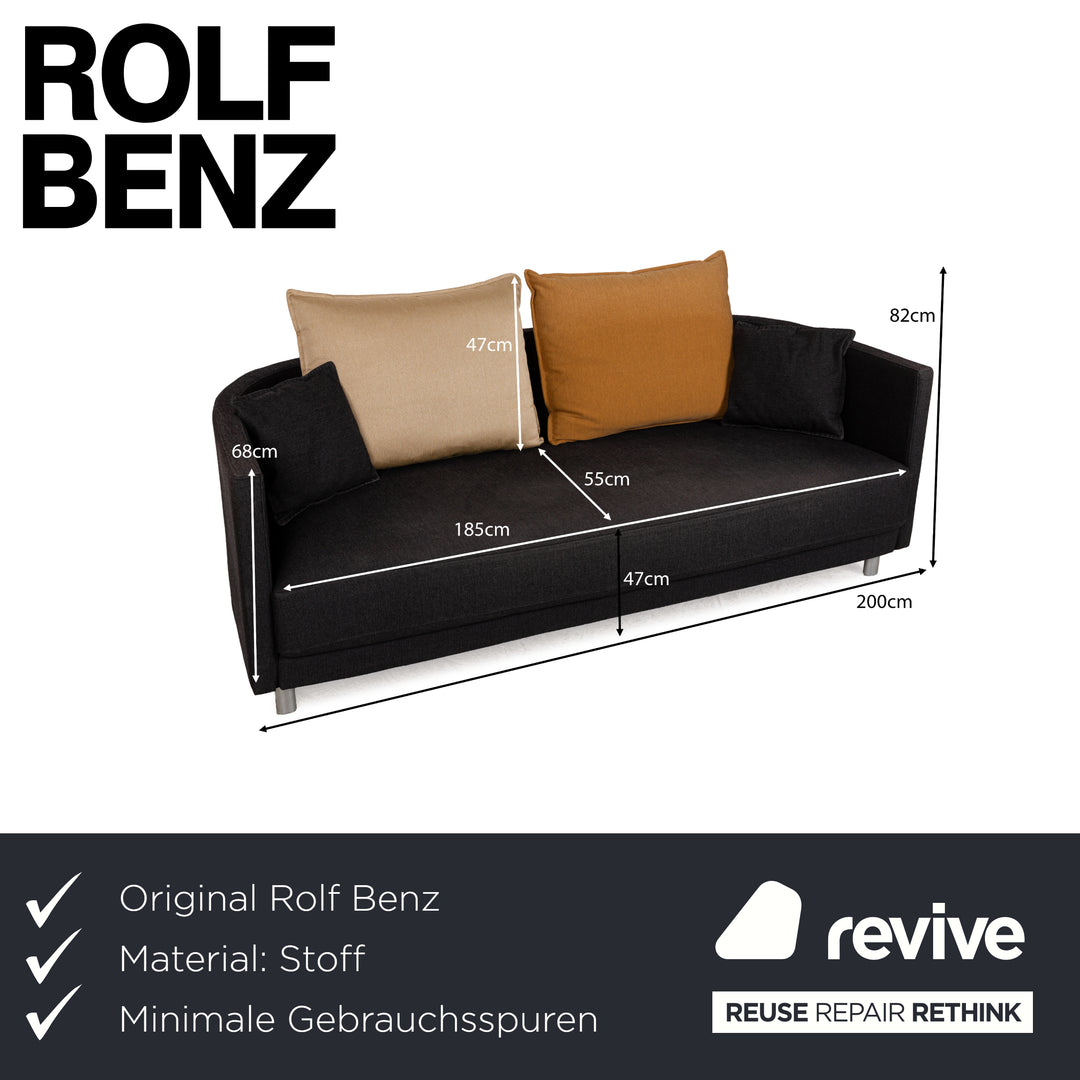 Rolf Benz Onda Stoff Zweisitzer Dunkelgrau Anthrazit Sofa Couch
