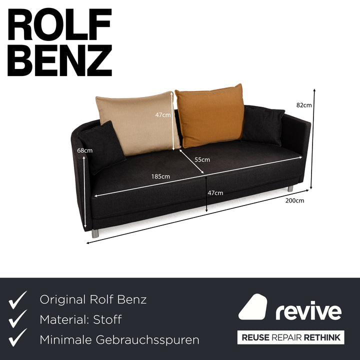 Rolf Benz Onda Stoff Zweisitzer Dunkelgrau Anthrazit Sofa Couch