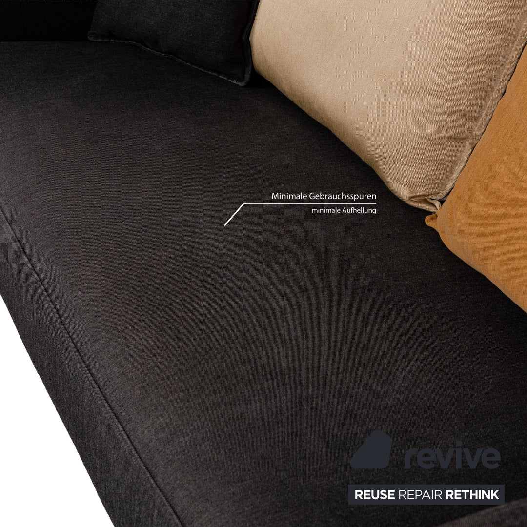 Rolf Benz Onda Stoff Zweisitzer Dunkelgrau Anthrazit Sofa Couch