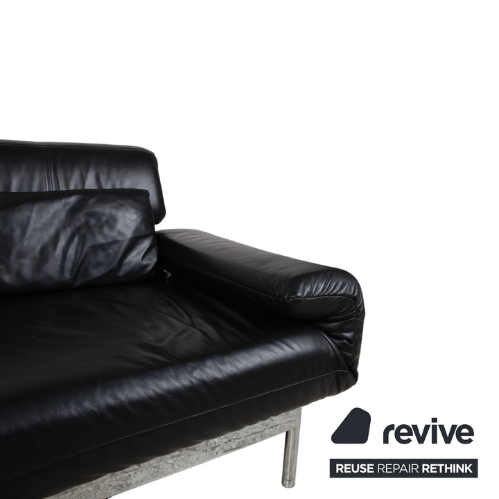 Rolf Benz Plura Leder Chrom Sofa Schwarz Zweisitzer Couch Funktion Relaxfunktion