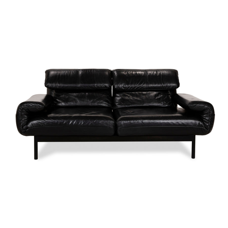 Rolf Benz Plura Leder Dreisitzer Schwarz manuelle Funktion Sofa Couch