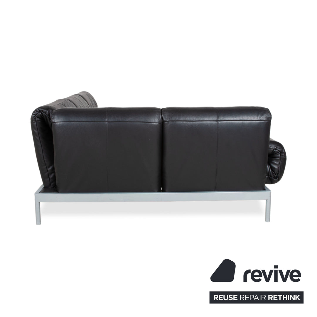 Rolf Benz Plura Ecksofa Leder Schwarz manuelle Funktion Sofa Couch