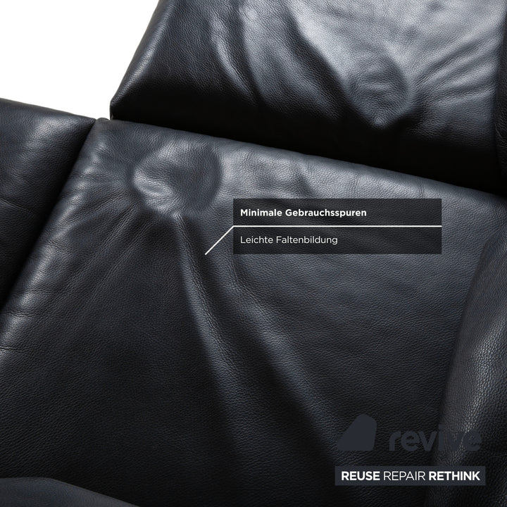 Rolf Benz Plura Ecksofa Leder Schwarz manuelle Funktion Sofa Couch