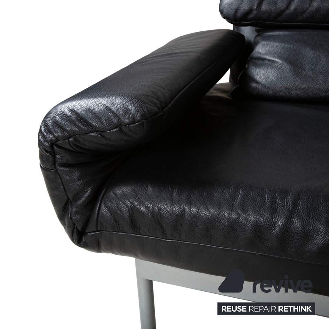 Rolf Benz Plura Ecksofa Leder Schwarz manuelle Funktion Sofa Couch