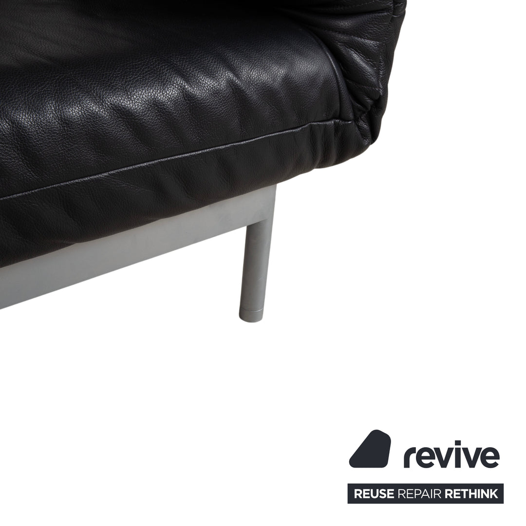 Rolf Benz Plura Ecksofa Leder Schwarz manuelle Funktion Sofa Couch