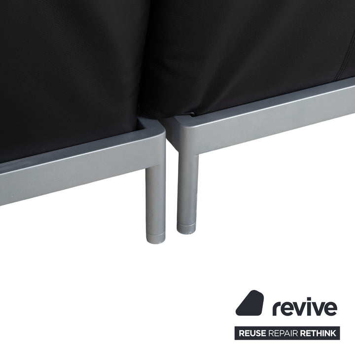 Rolf Benz Plura Ecksofa Leder Schwarz manuelle Funktion Sofa Couch
