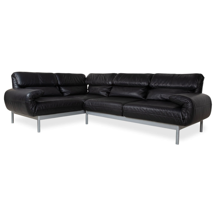 Rolf Benz Plura Ecksofa Leder Schwarz manuelle Funktion Sofa Couch