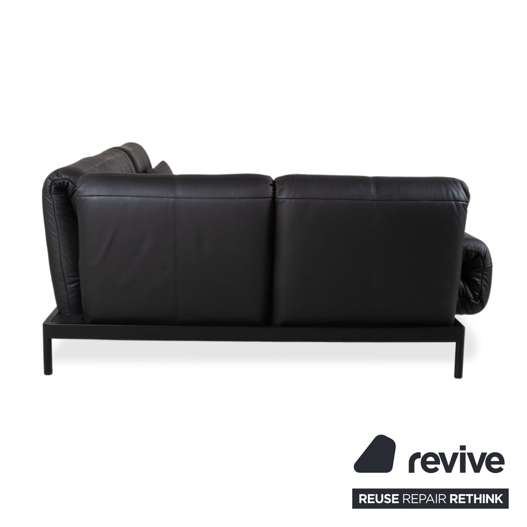 Rolf Benz Plura Leder Ecksofa Schwarz manuelle Funktion Sofa Couch