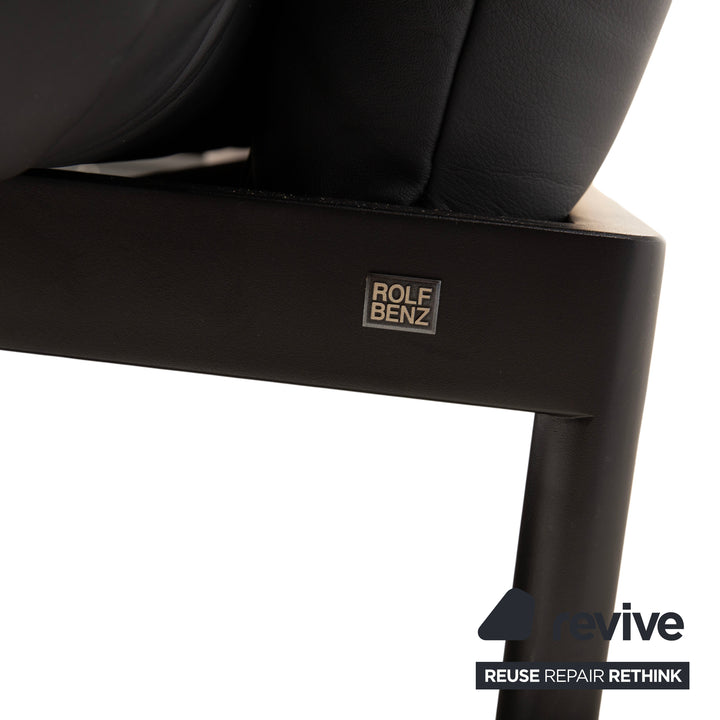 Rolf Benz Plura Leder Ecksofa Schwarz manuelle Funktion Sofa Couch