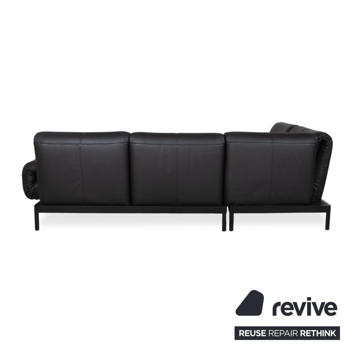 Rolf Benz Plura Leder Ecksofa Schwarz manuelle Funktion Sofa Couch