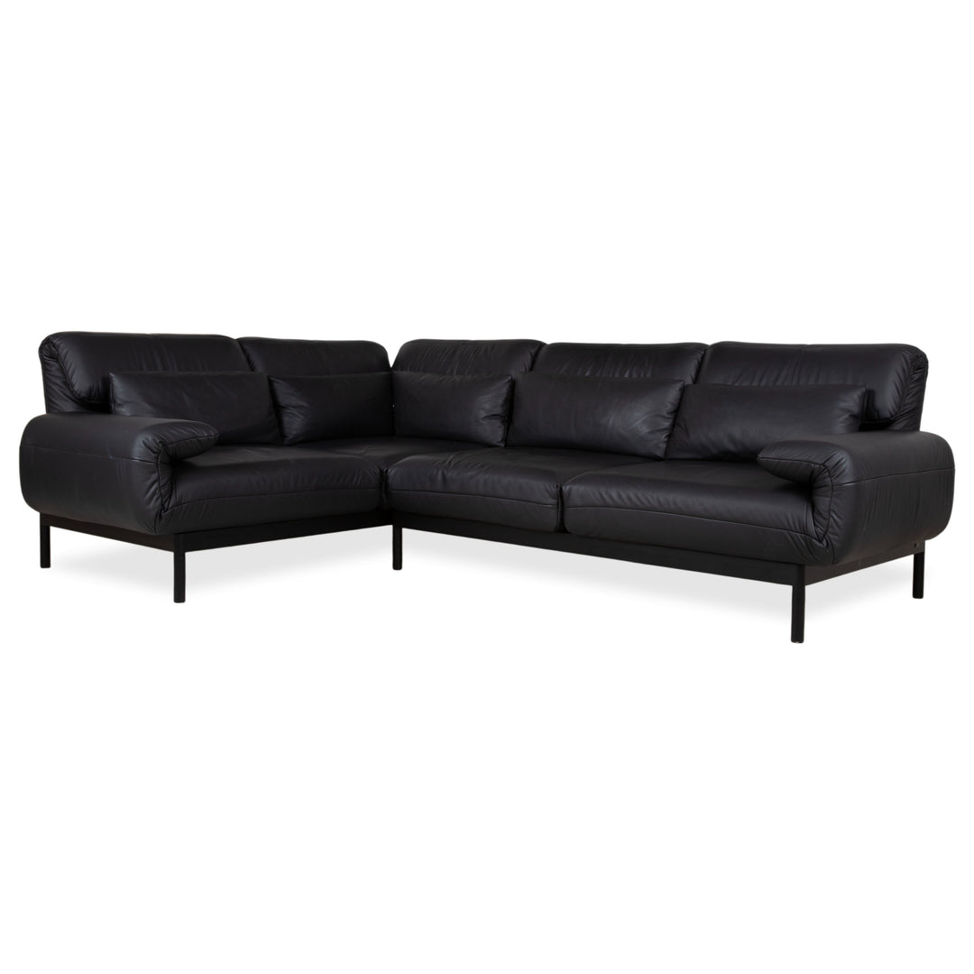 Rolf Benz Plura Leder Ecksofa Schwarz manuelle Funktion Sofa Couch
