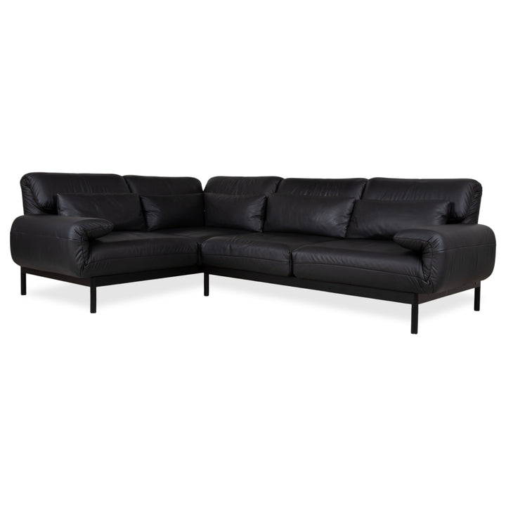 Rolf Benz Plura Leder Ecksofa Schwarz manuelle Funktion Sofa Couch