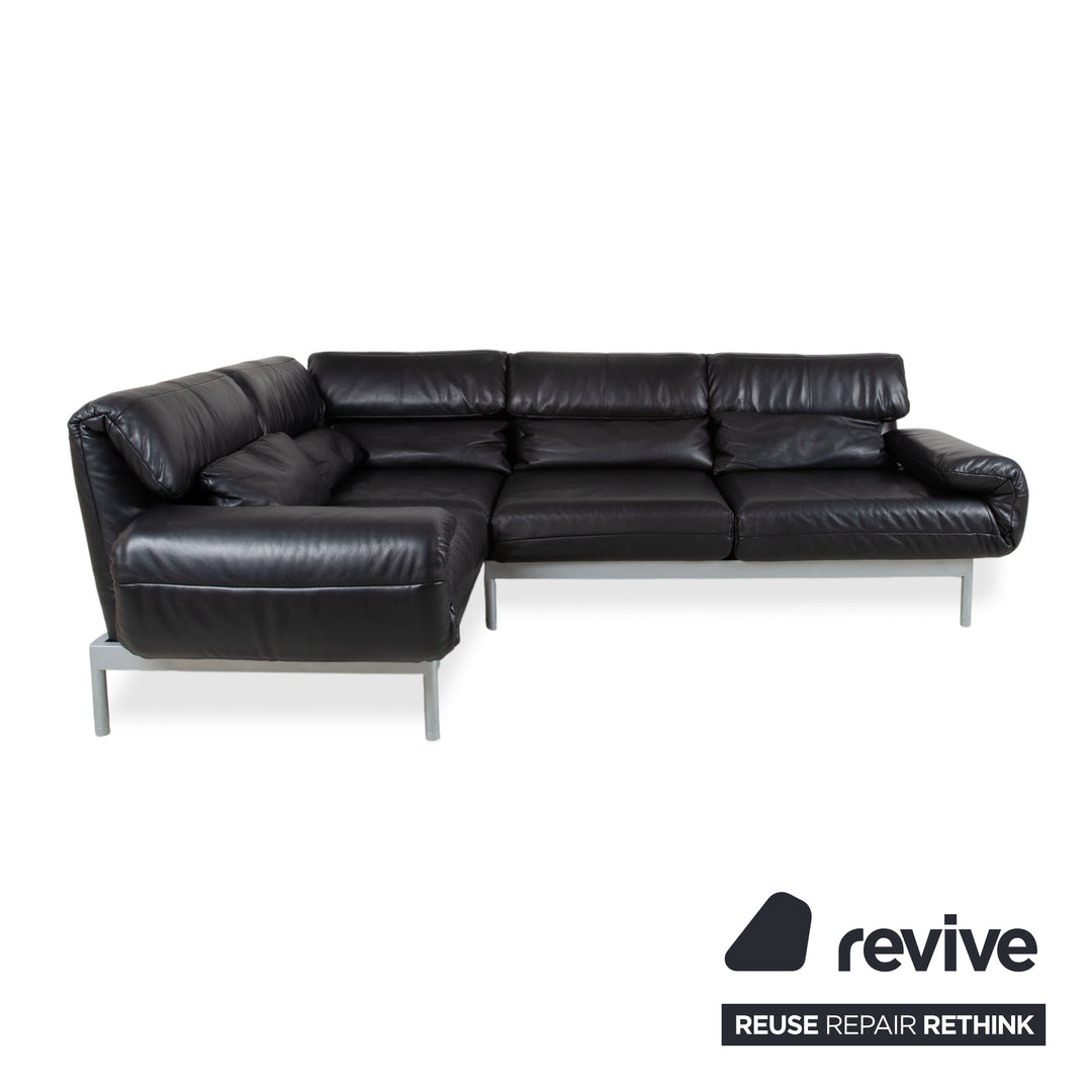 Rolf Benz Plura Ecksofa Leder Schwarz manuelle Funktion Sofa Couch