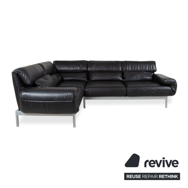 Rolf Benz Plura Ecksofa Leder Schwarz manuelle Funktion Sofa Couch