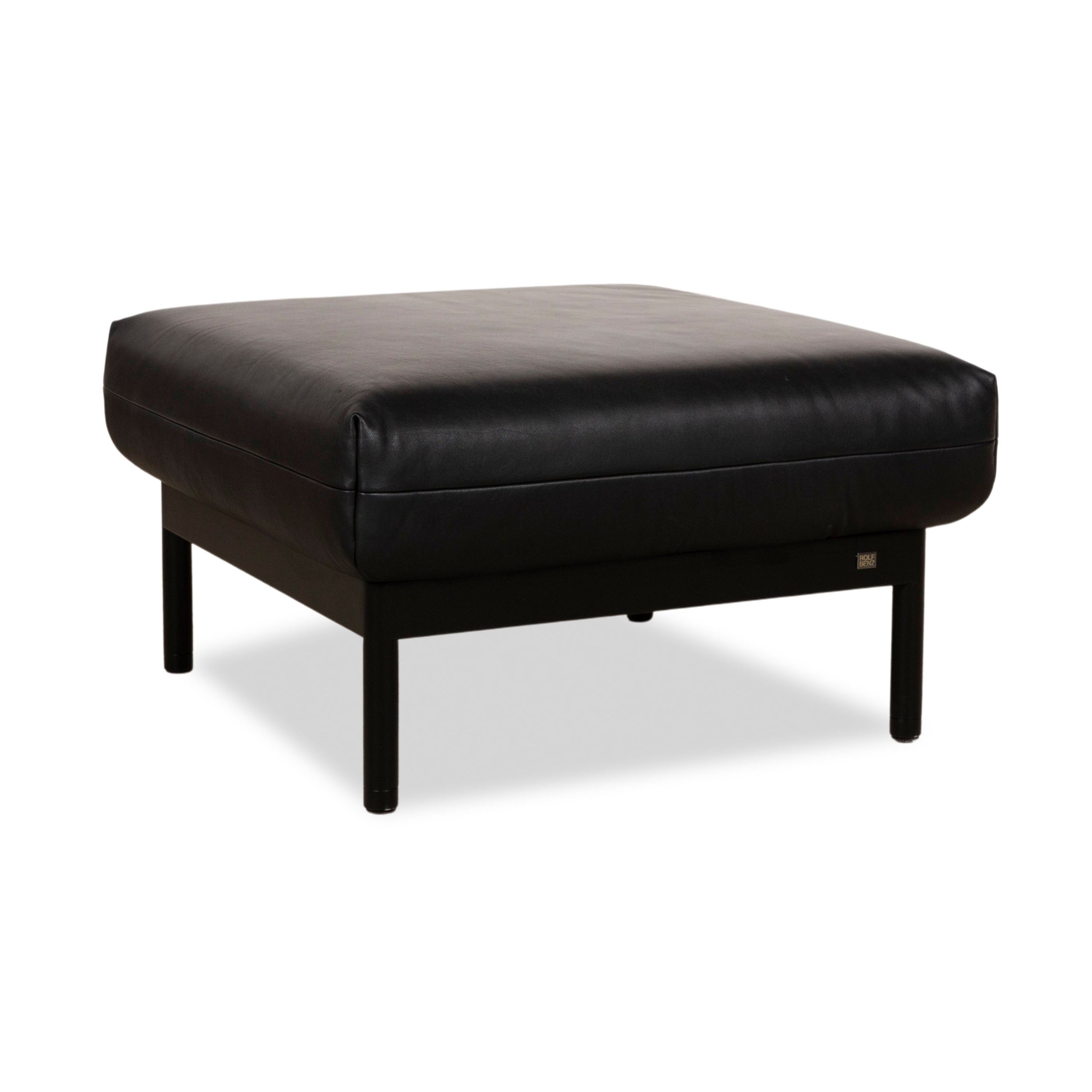 Rolf Benz Plura Leather Stool Black