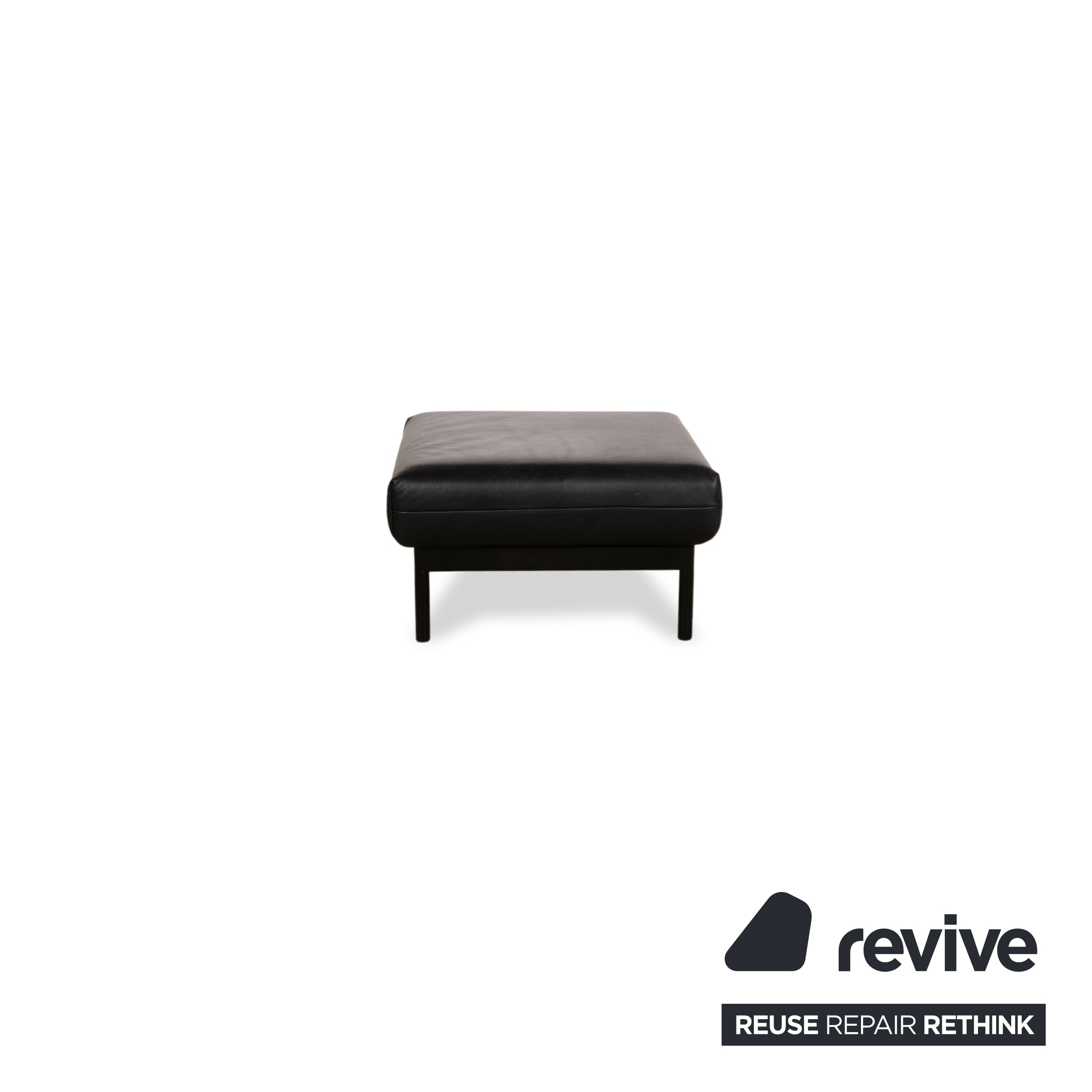 Rolf Benz Plura Leather Stool Black