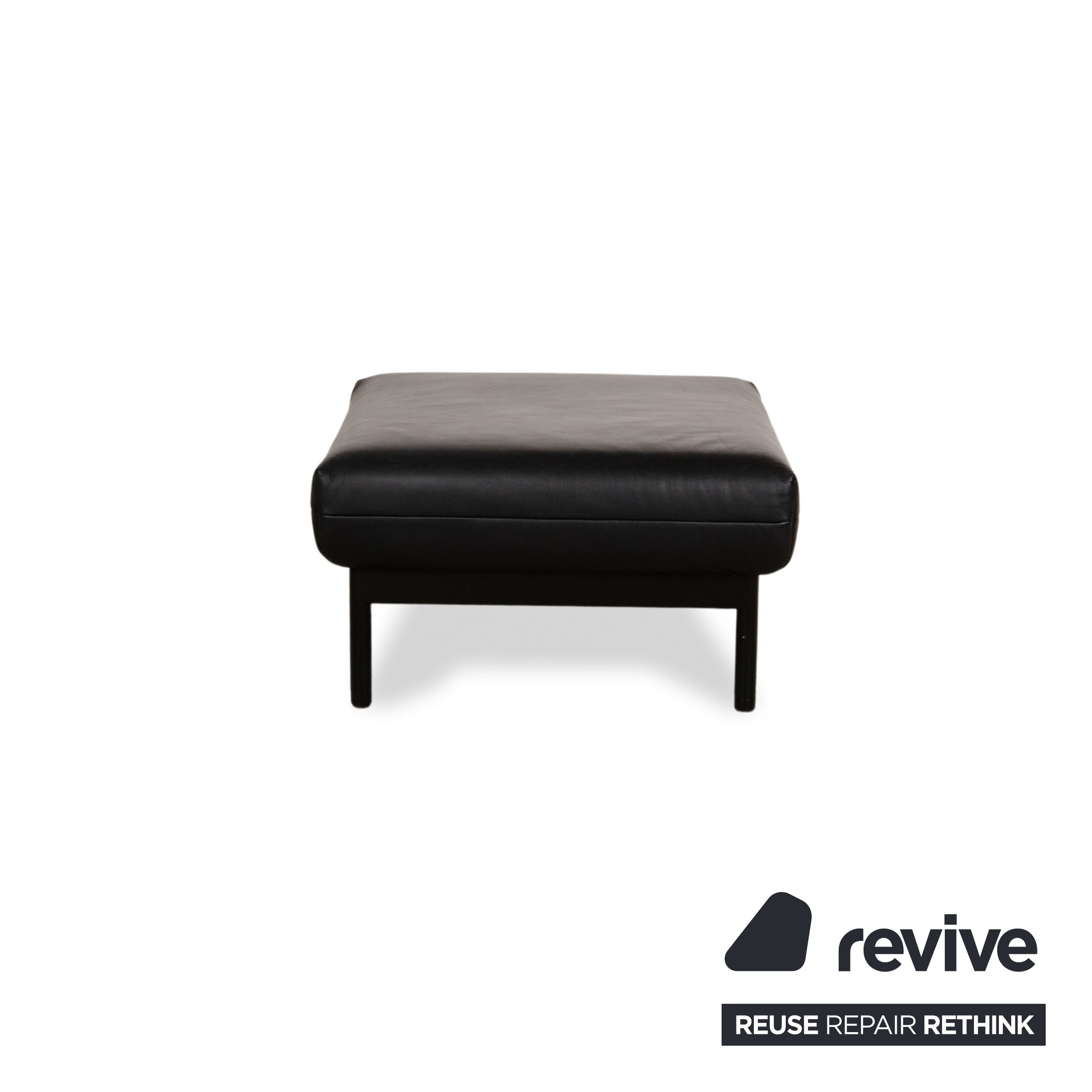 Rolf Benz Plura Leather Stool Black