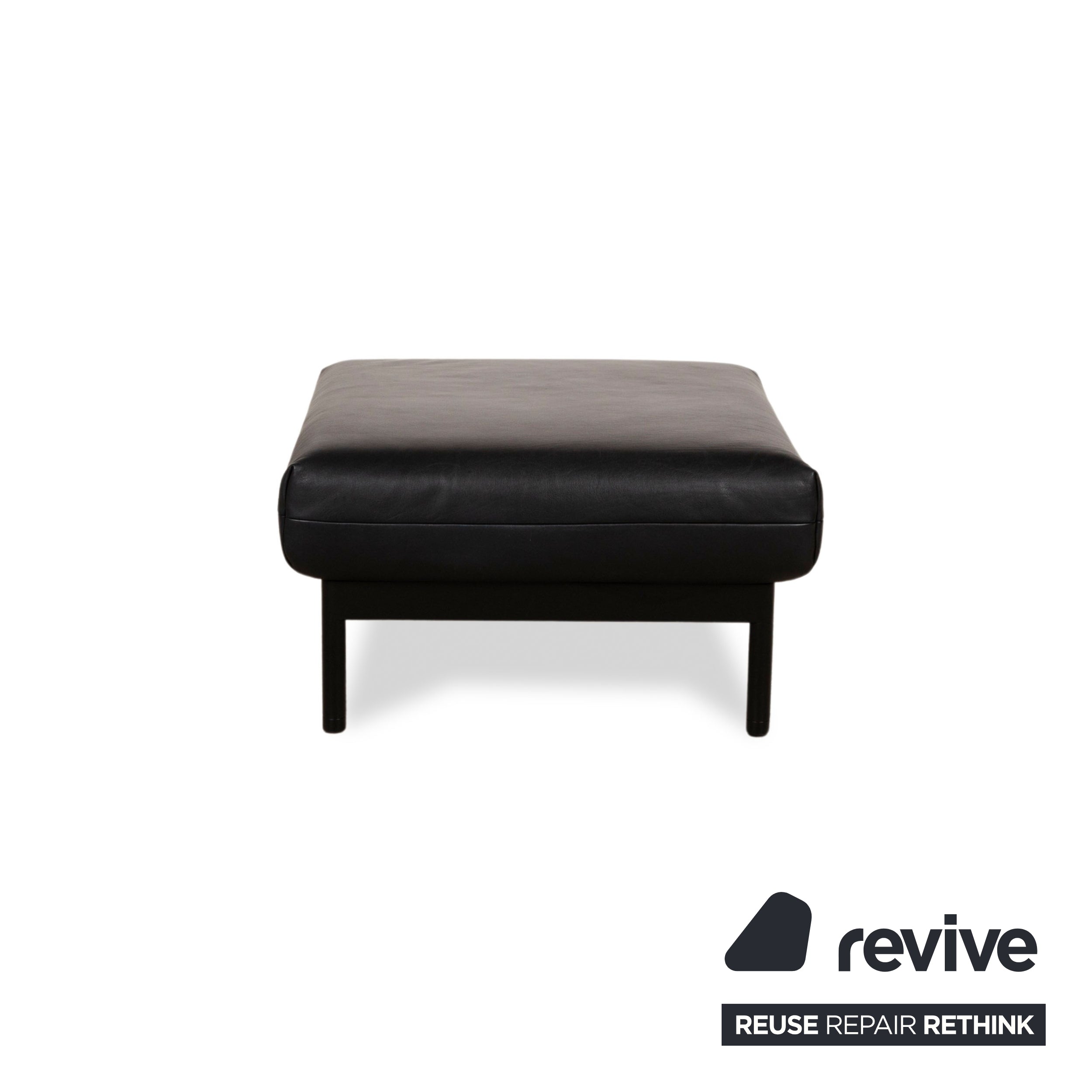 Rolf Benz Plura Leather Stool Black