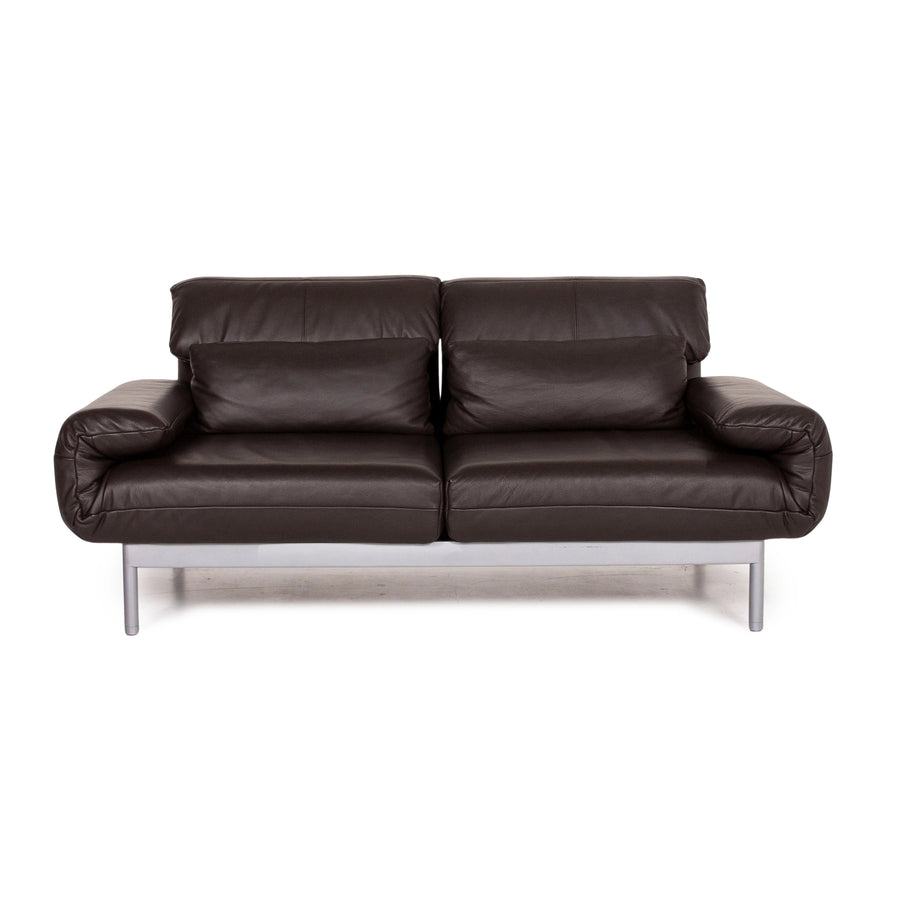 Rolf Benz Plura Leder Sofa Braun Dunkelbraun Zweisitzer Funktion Relaxfunktion Couch #14935