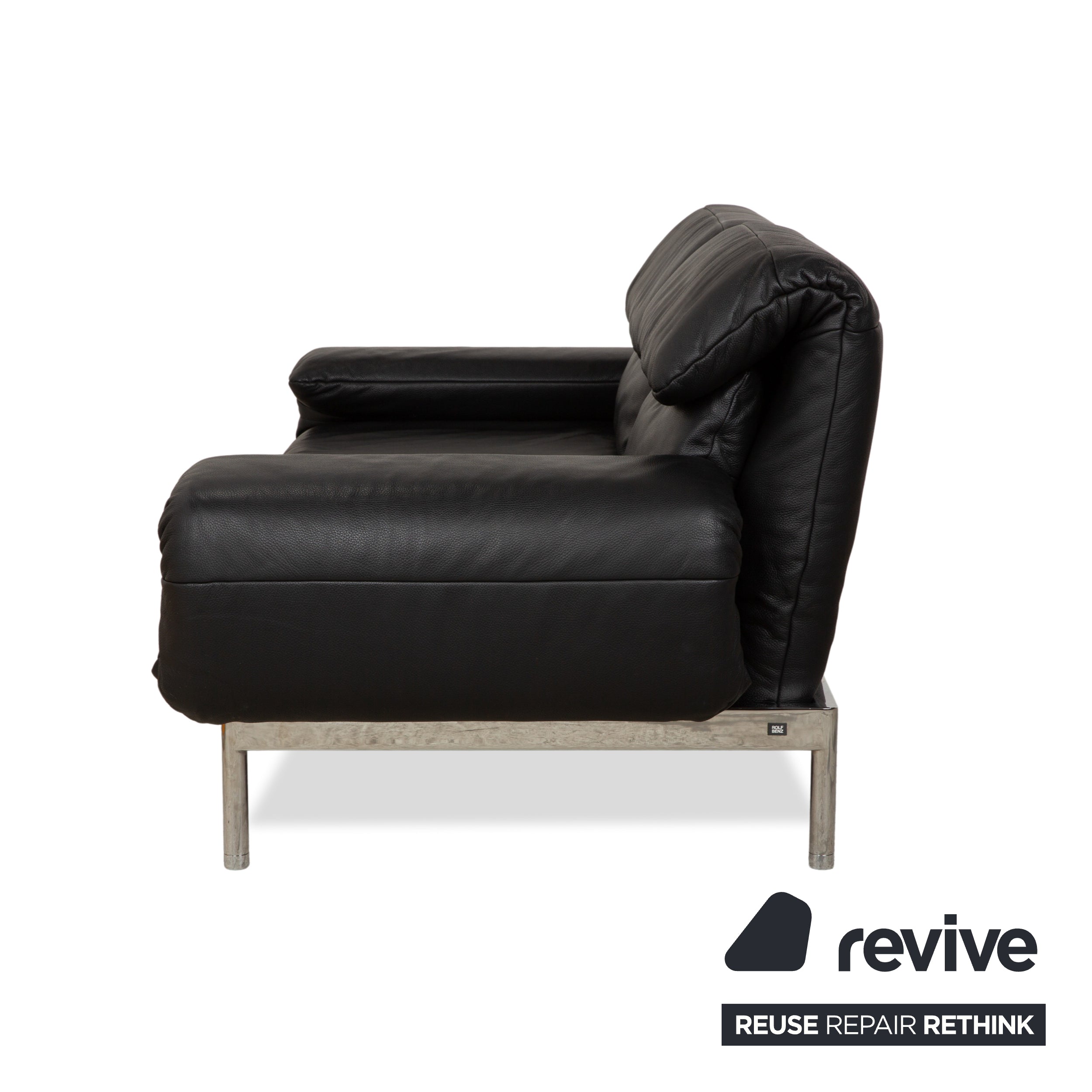 Rolf Benz Plura Leder Sofa Schwarz Zweisitzer Couch Funktion Relaxfunktion