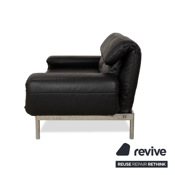 Rolf Benz Plura Leder Sofa Schwarz Zweisitzer Couch Funktion Relaxfunktion