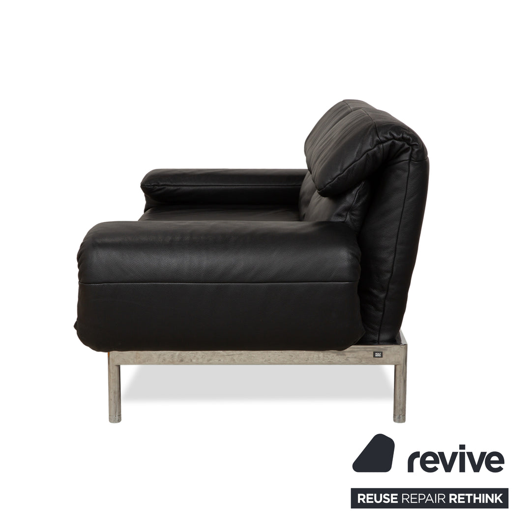 Rolf Benz Plura Leder Sofa Schwarz Zweisitzer Couch Funktion Relaxfunktion