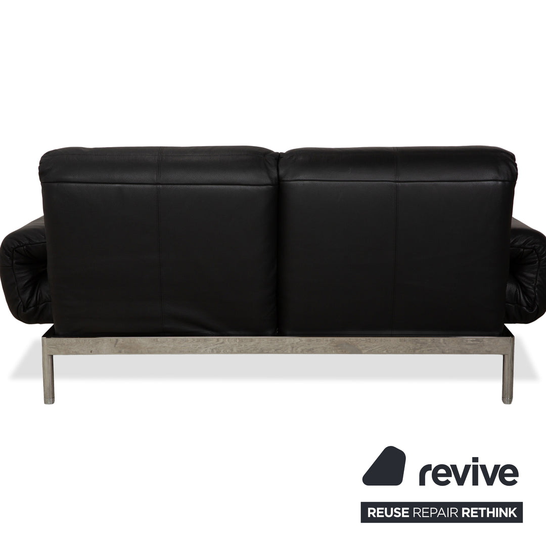 Rolf Benz Plura Leder Sofa Schwarz Zweisitzer Couch Funktion Relaxfunktion