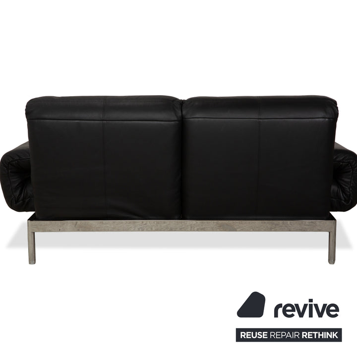 Rolf Benz Plura Leder Sofa Schwarz Zweisitzer Couch Funktion Relaxfunktion