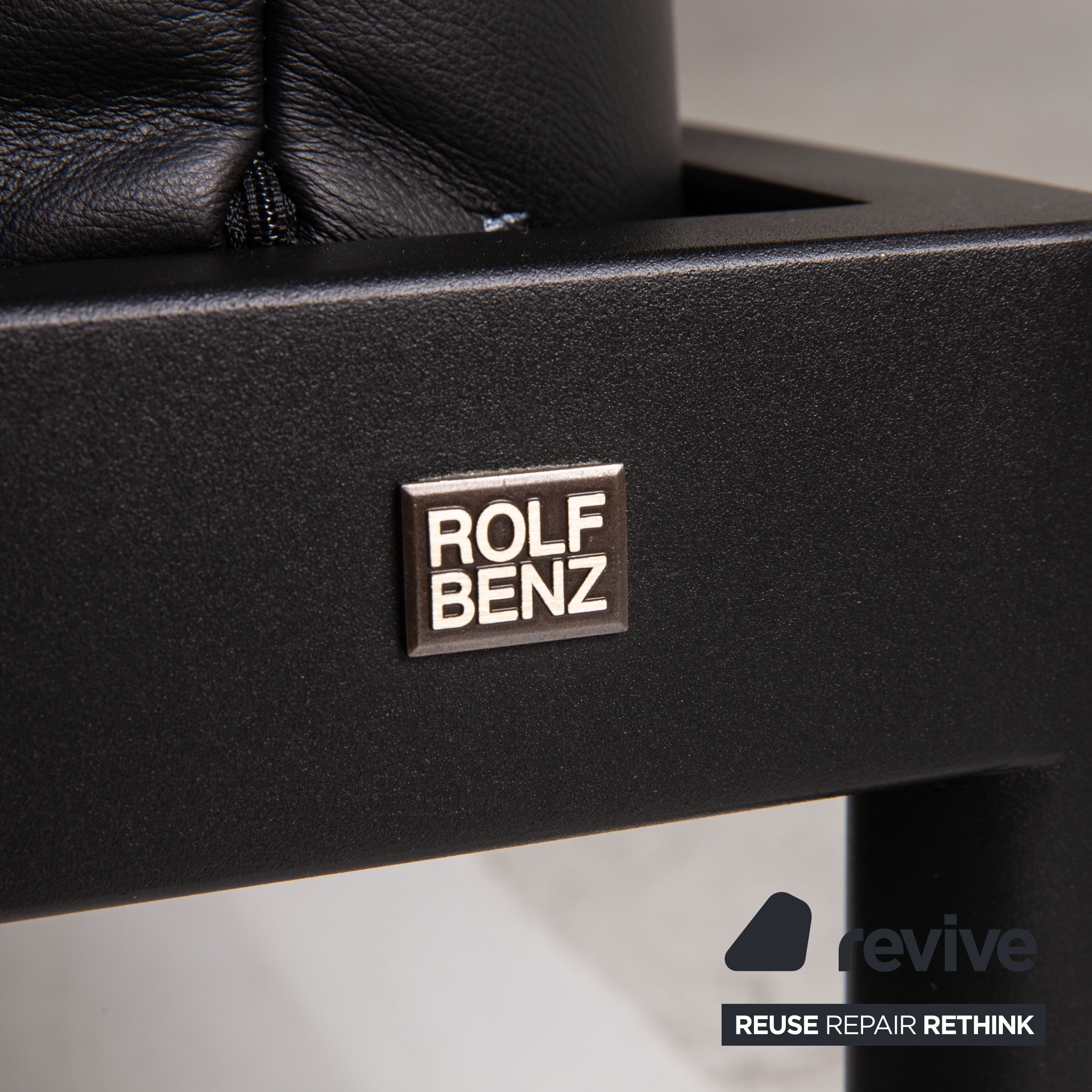 Rolf Benz Plura Canapé en cuir noir 2 places Fonction de relaxation Fonction de relaxation