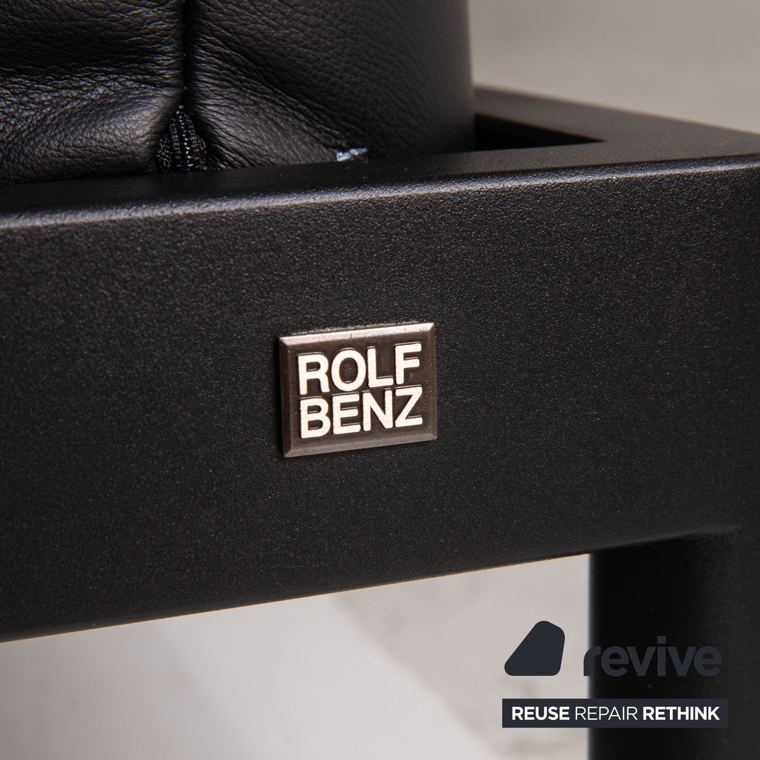 Rolf Benz Plura leather sofa black two-seater couch function relax function