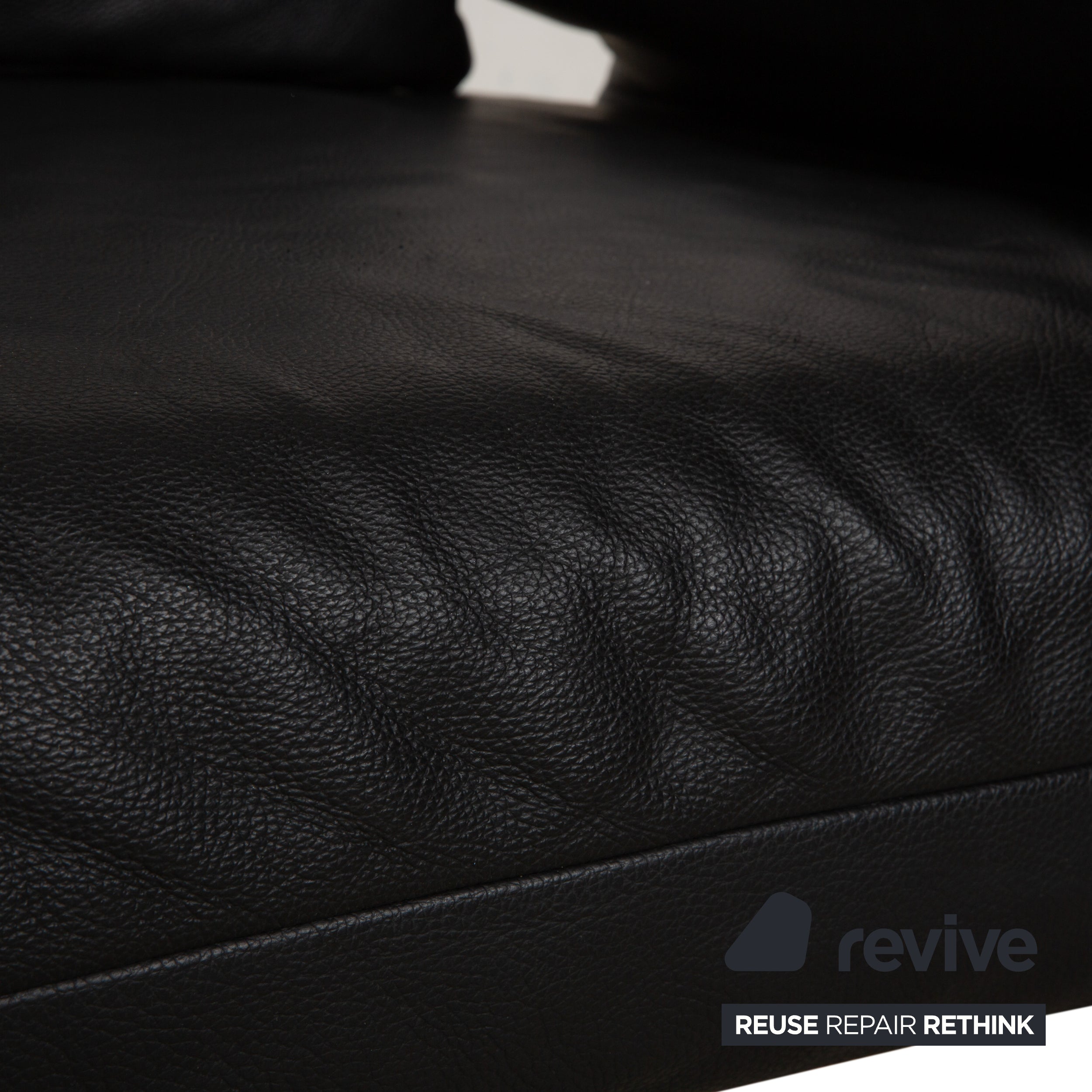 Rolf Benz Plura Leder Sofa Schwarz Zweisitzer Couch Funktion Relaxfunktion